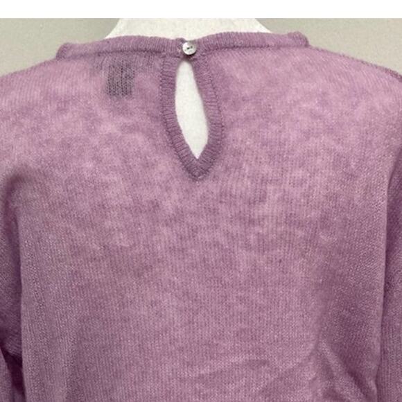 new Halogen Lilac Sweater size S Fringe Hem Eyelet Light weight - Picture 5 of 9